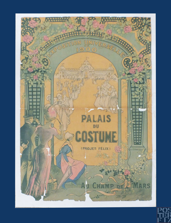 Exposition Universelle de 1900 - Palais du Costume original Lithograph Poster - 1900